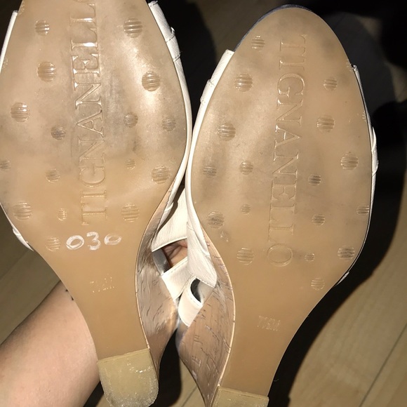 Tignanello Leather Peep-toe Slingback Wedge - Picture 3 of 5